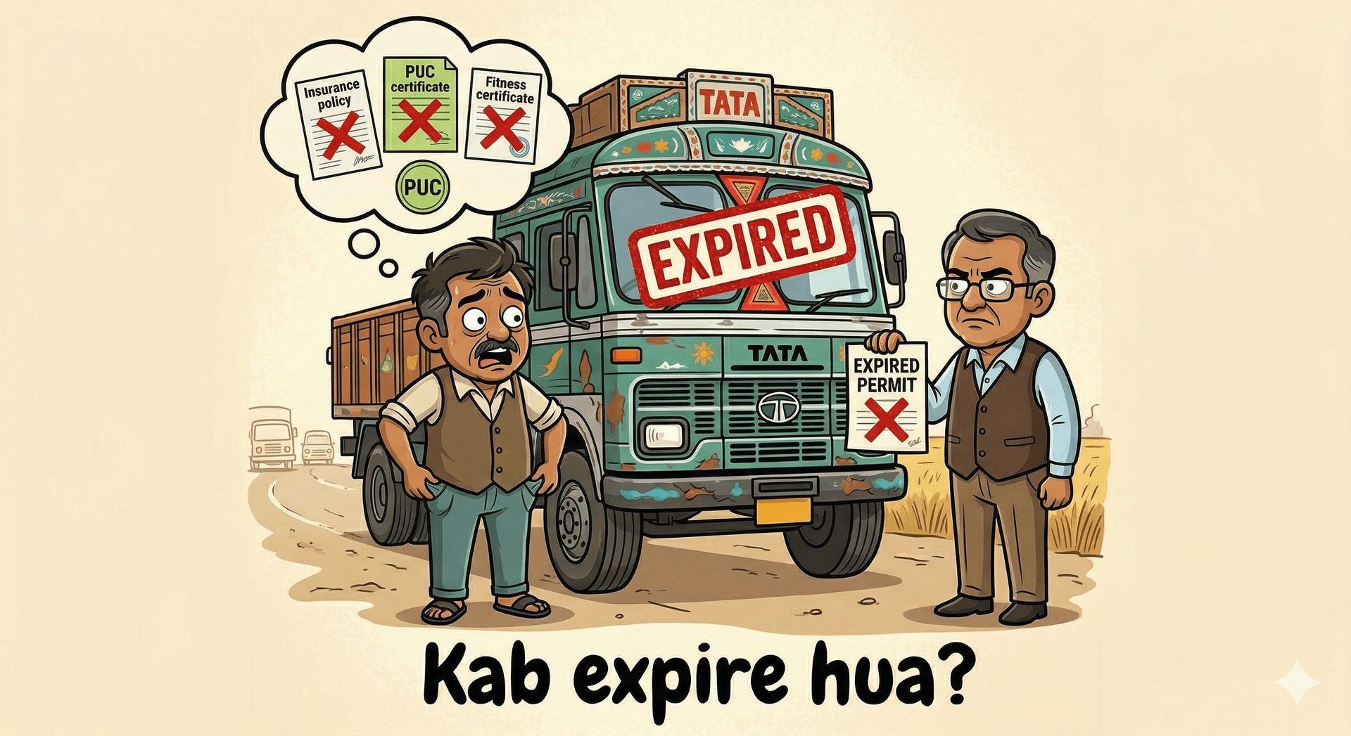 Kab expire hua? — fleet owner stopped by RTO with expired documents
